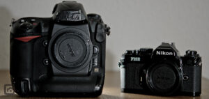 Fast 30 Jahre Kameraentwicklung auf einem Bild. 