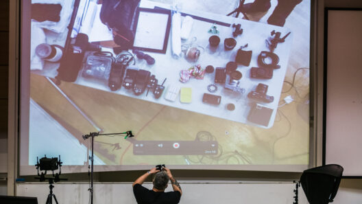 Zack Arias preparing his speech at the Gulf Photo Plus in London