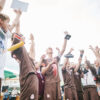 Der FC St. Pauli bejubelt das Erreichen des dritten Platzes