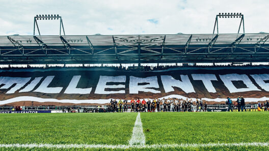 Die Mannschaft am Mittelkreis