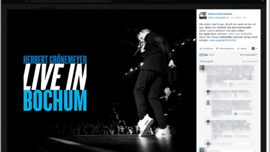 Herbert Grönemeyer bewirbt seine CD mit einem meiner Bilder
